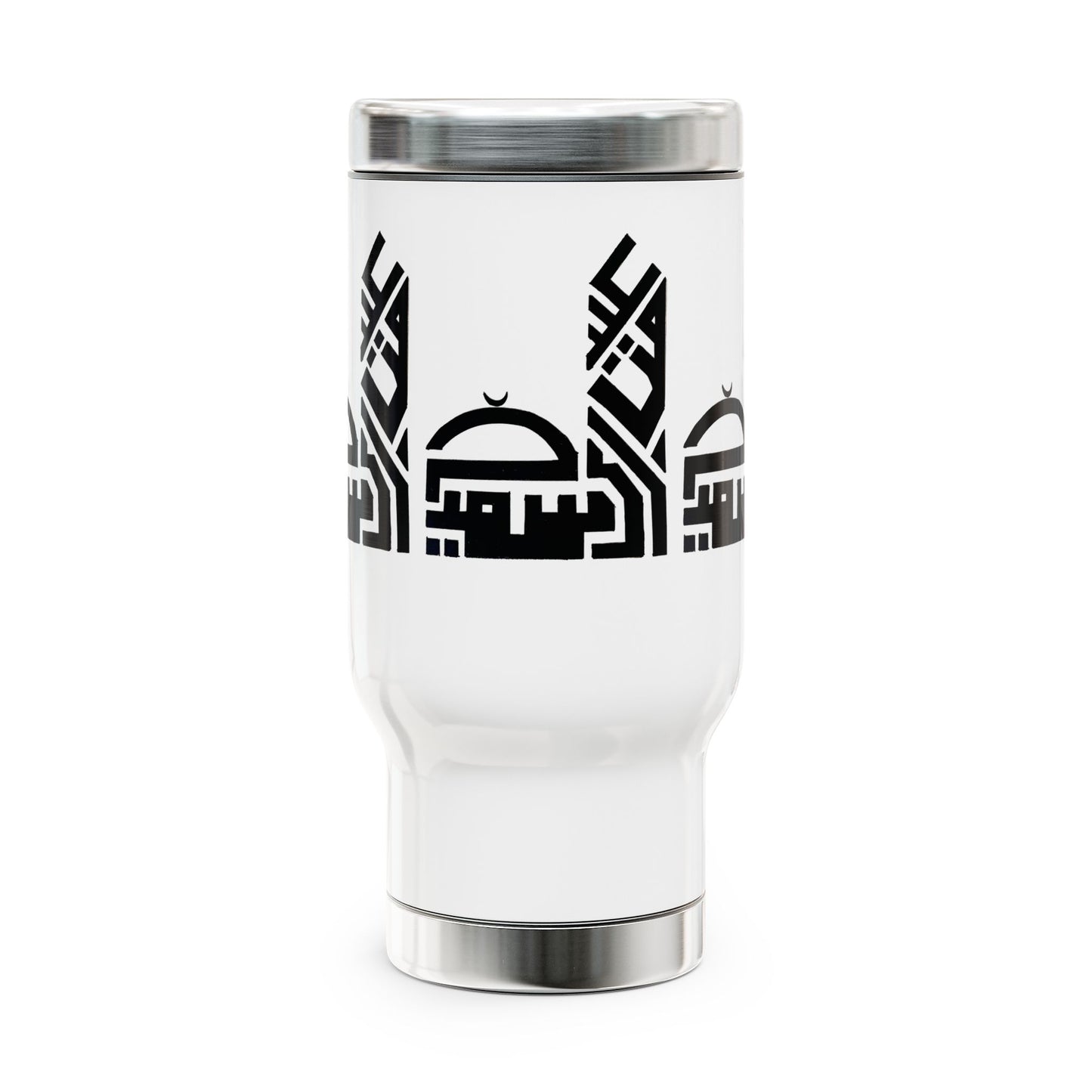 Stylish Stainless Steel Travel Mug with Handle - 14oz with Elegant Design