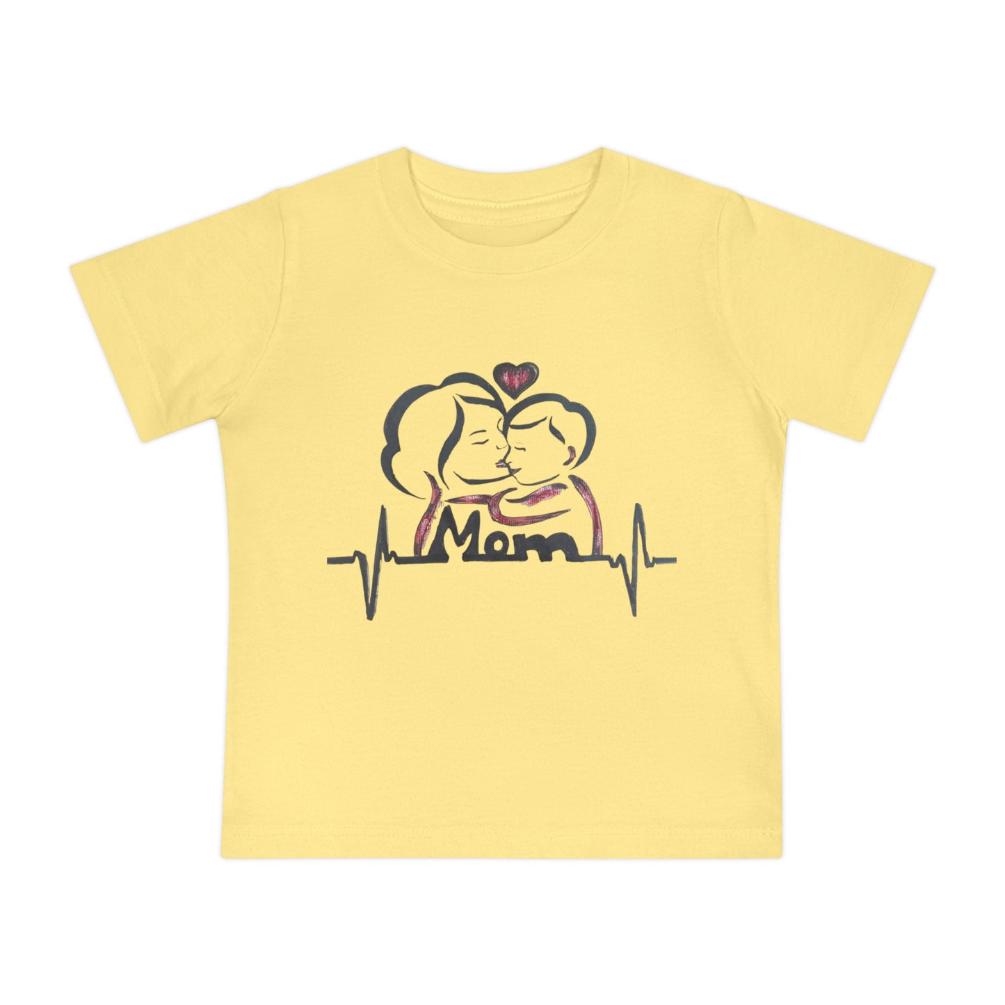 Mommy & Me Baby T-Shirt, Heartbeat Graphic Tee for New Moms, Gift for Mother's Day, Baby Shower, Cute Family Outfit
