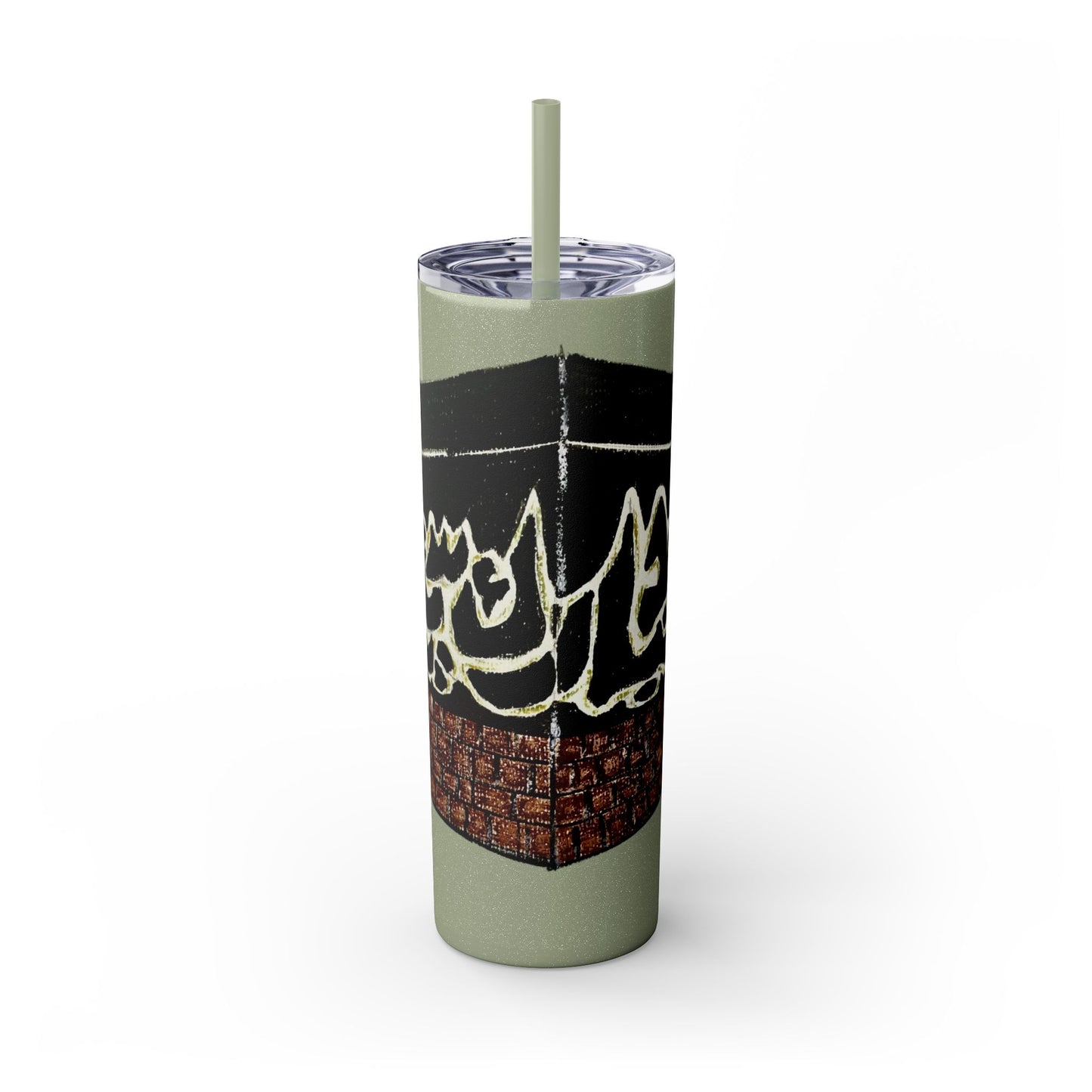 Islamic Skinny Tumbler with Straw - 20oz, Elegant Calligraphy Design