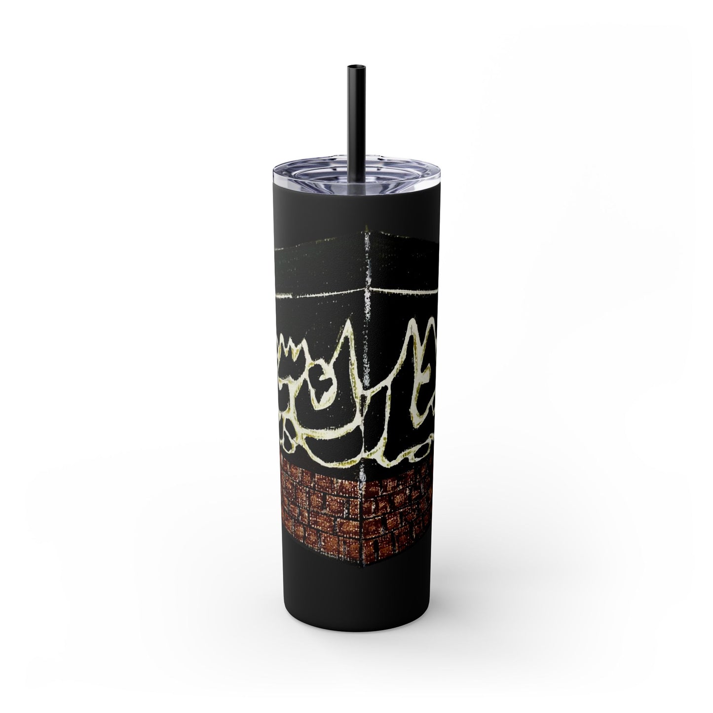 Islamic Skinny Tumbler with Straw - 20oz, Elegant Calligraphy Design