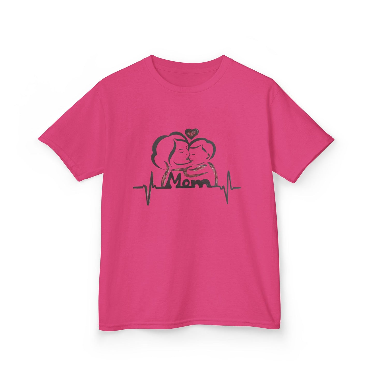 Mommy & Me Kids Tee, Heartbeat Graphic Shirt, Cute Gift for Kids, Mother's Day Tee, Family Matching Outfits, Kids Graphic Tee