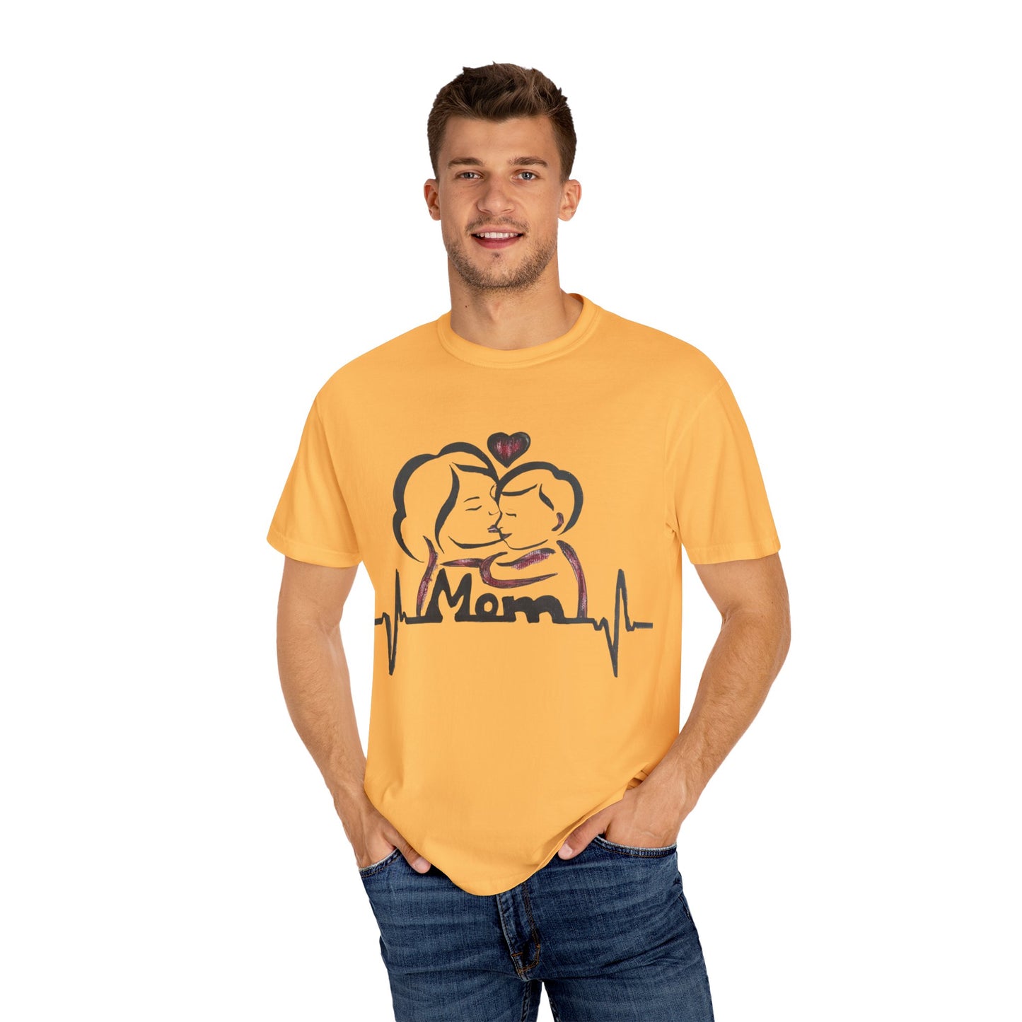 Heartfelt Mom T-Shirt | Cozy Unisex Garment-Dyed Tee, Perfect for Mother's Day, Family Gatherings, Gift for Moms, Love and Connection
