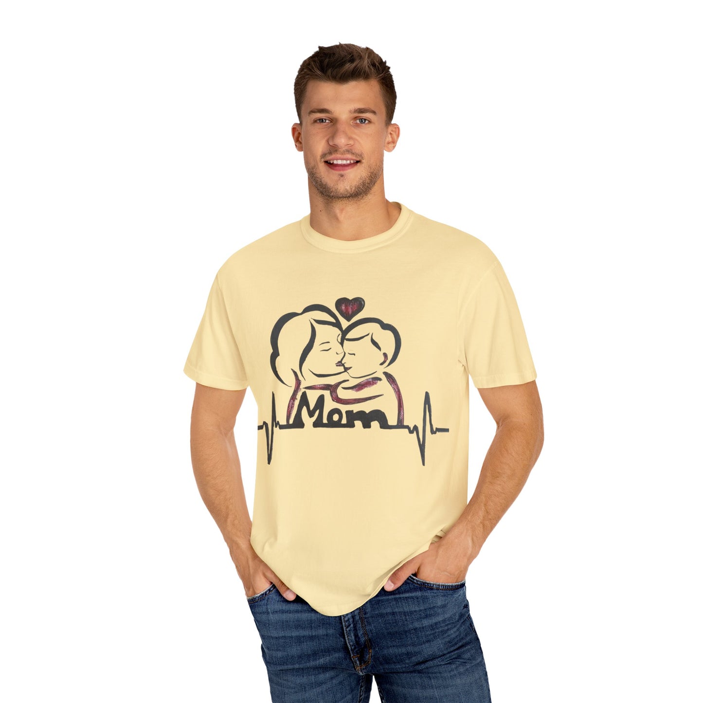 Heartfelt Mom T-Shirt | Cozy Unisex Garment-Dyed Tee, Perfect for Mother's Day, Family Gatherings, Gift for Moms, Love and Connection