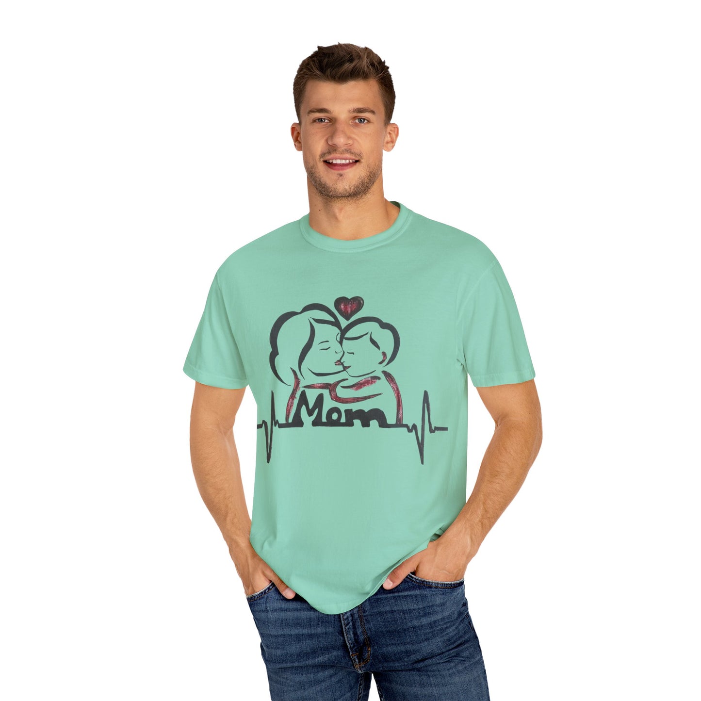 Heartfelt Mom T-Shirt | Cozy Unisex Garment-Dyed Tee, Perfect for Mother's Day, Family Gatherings, Gift for Moms, Love and Connection