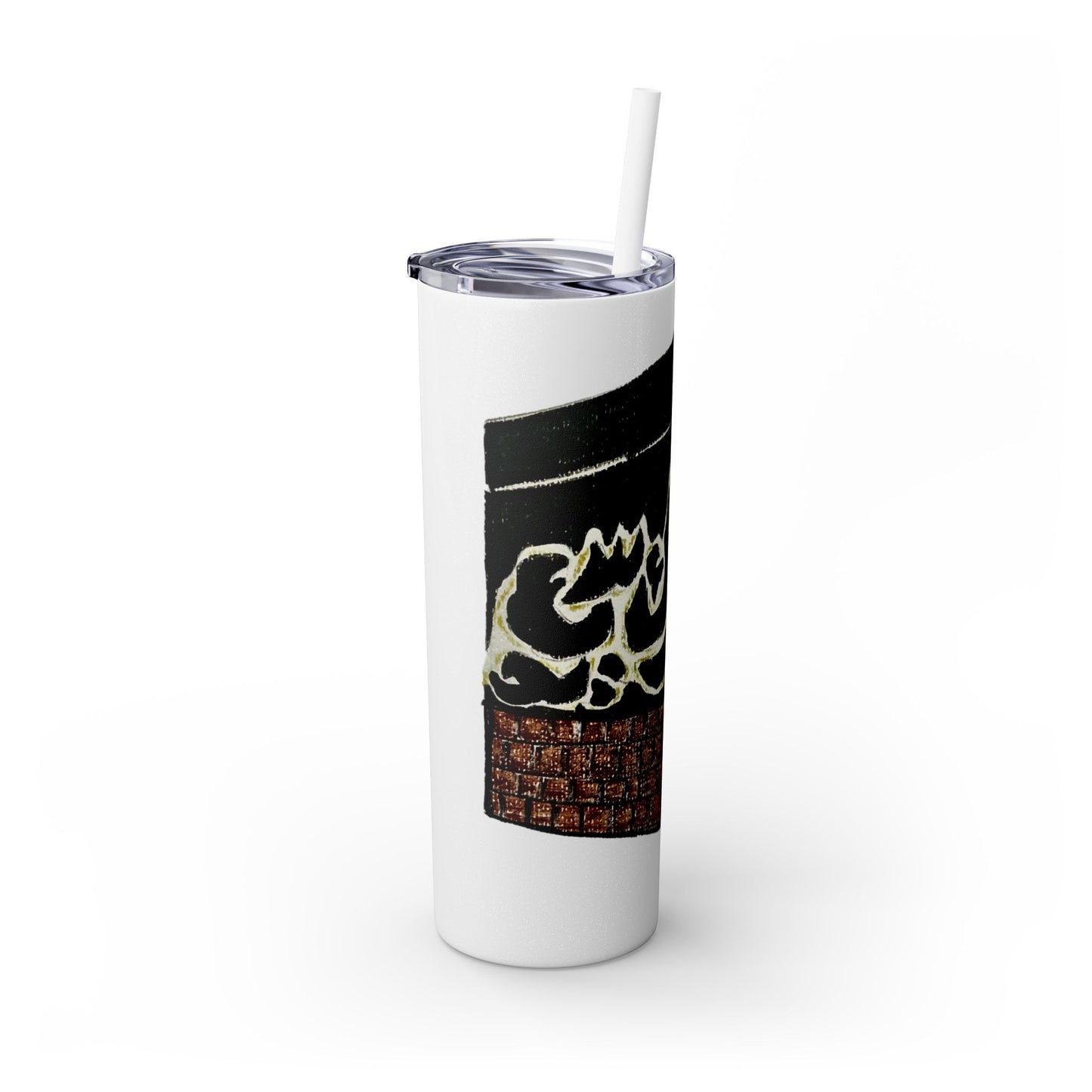 Islamic Skinny Tumbler with Straw - 20oz, Elegant Calligraphy Design