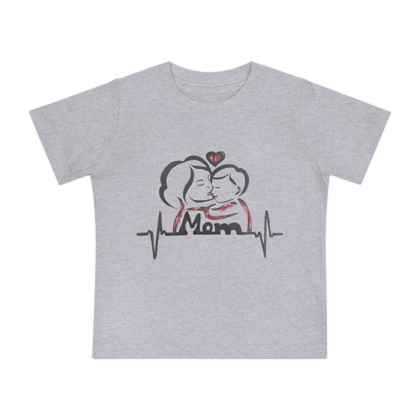 Mommy & Me Baby T-Shirt, Heartbeat Graphic Tee for New Moms, Gift for Mother's Day, Baby Shower, Cute Family Outfit