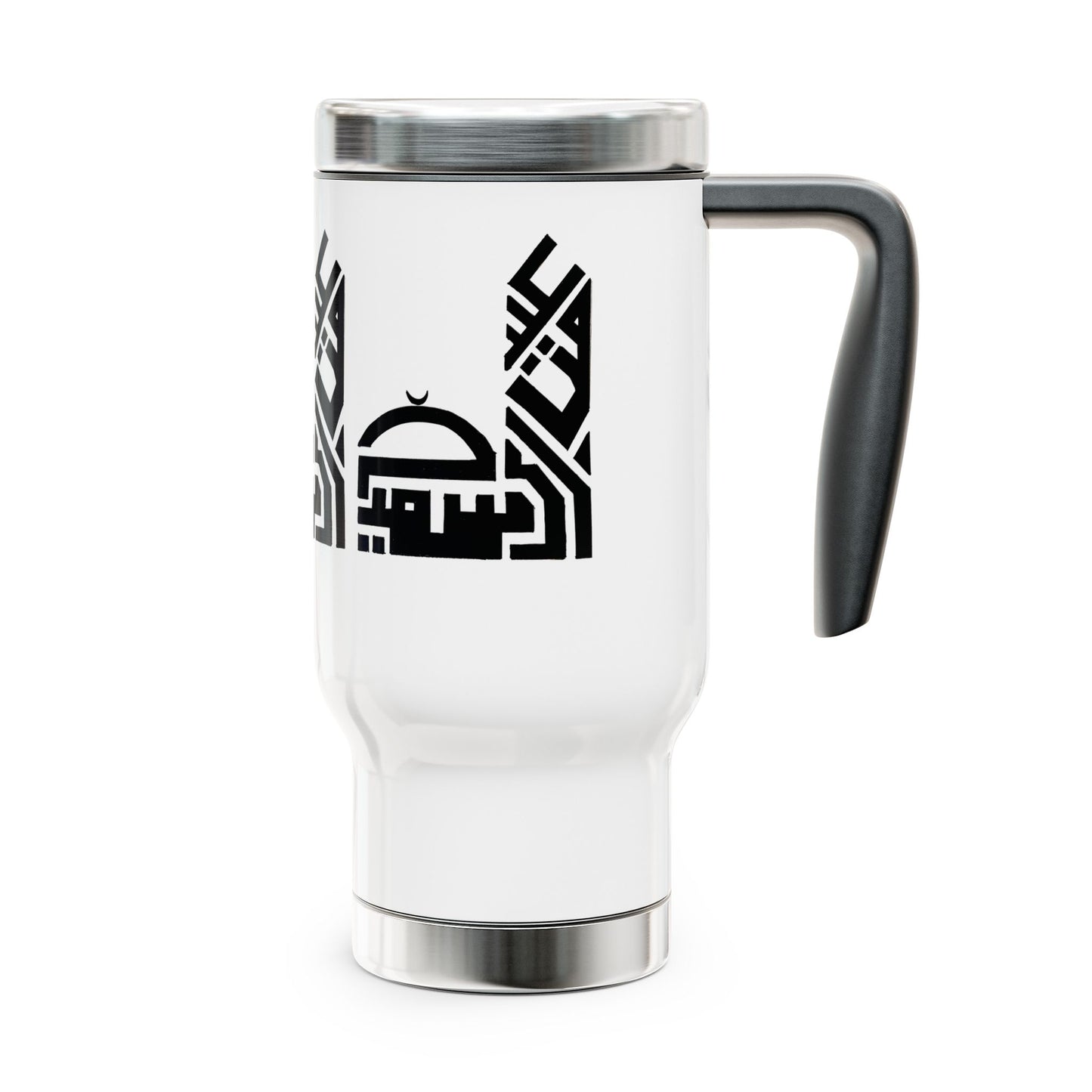Stylish Stainless Steel Travel Mug with Handle - 14oz with Elegant Design