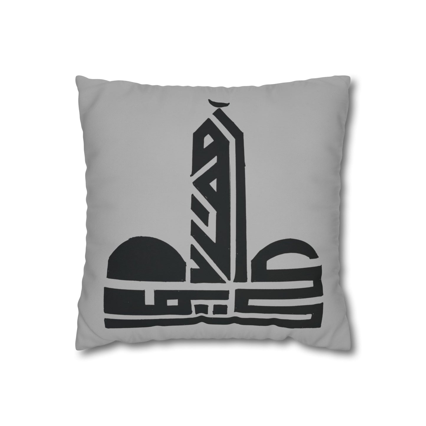 Elegant Square Poly Canvas Pillowcase with Modern Abstract Design
