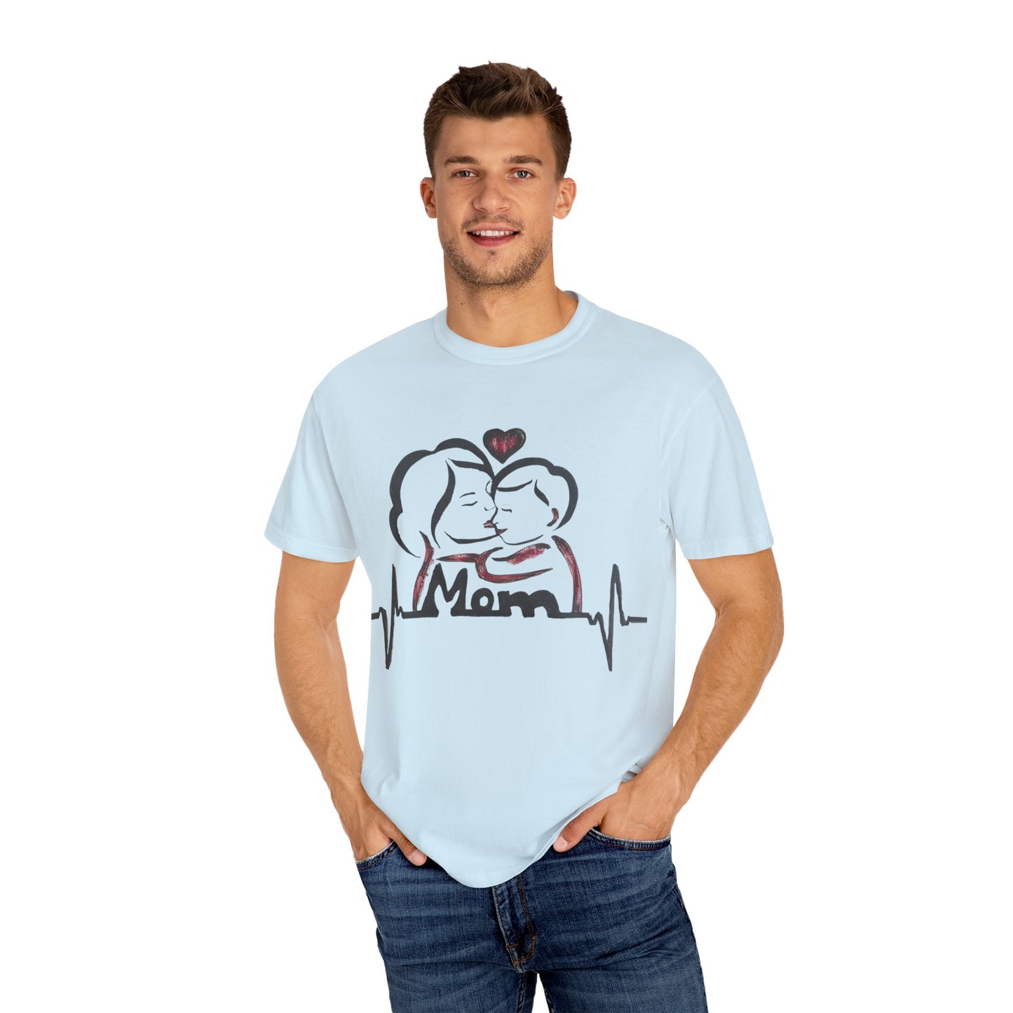 Heartfelt Mom T-Shirt | Cozy Unisex Garment-Dyed Tee, Perfect for Mother's Day, Family Gatherings, Gift for Moms, Love and Connection