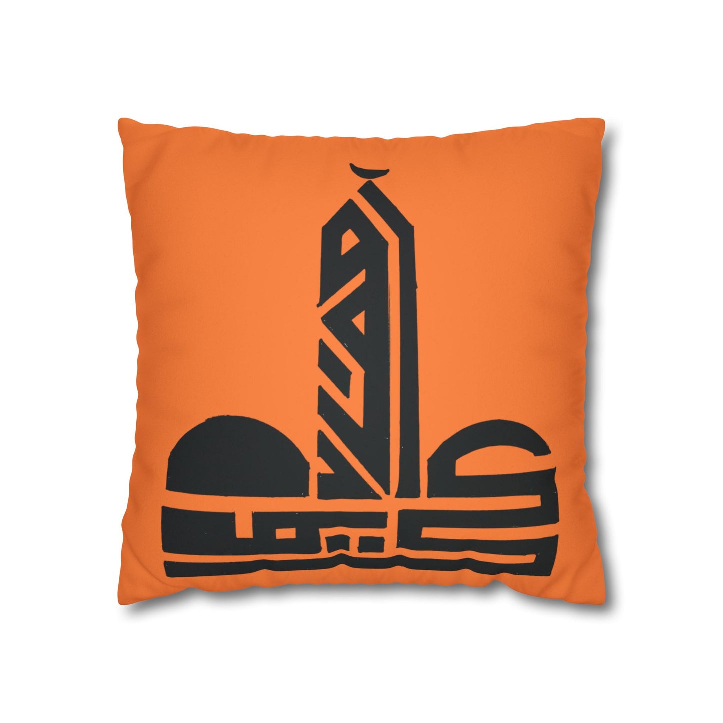Modern Faux Suede Decorative Pillowcase with Bold Graphic Design