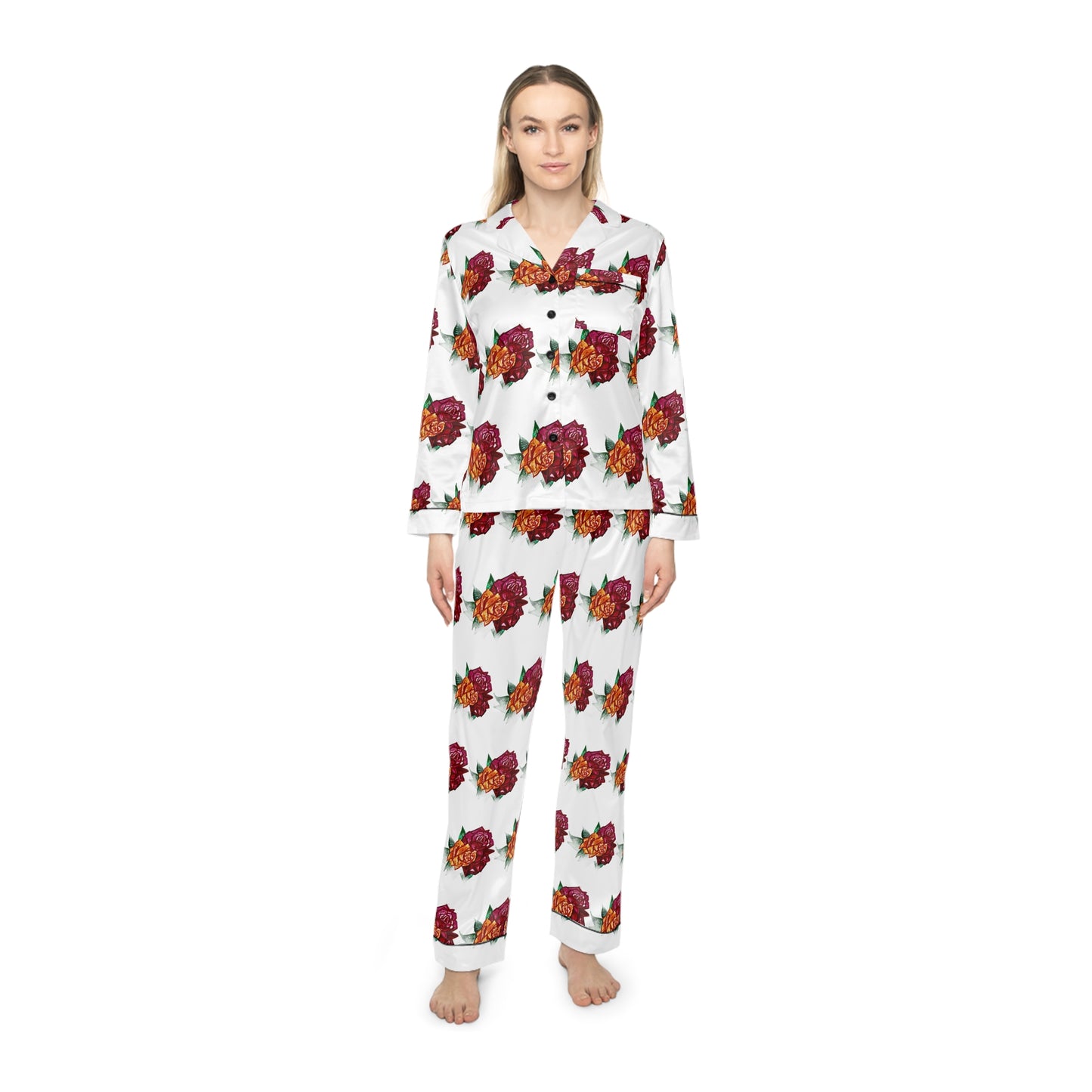 Women's Satin Pajamas (AOP)