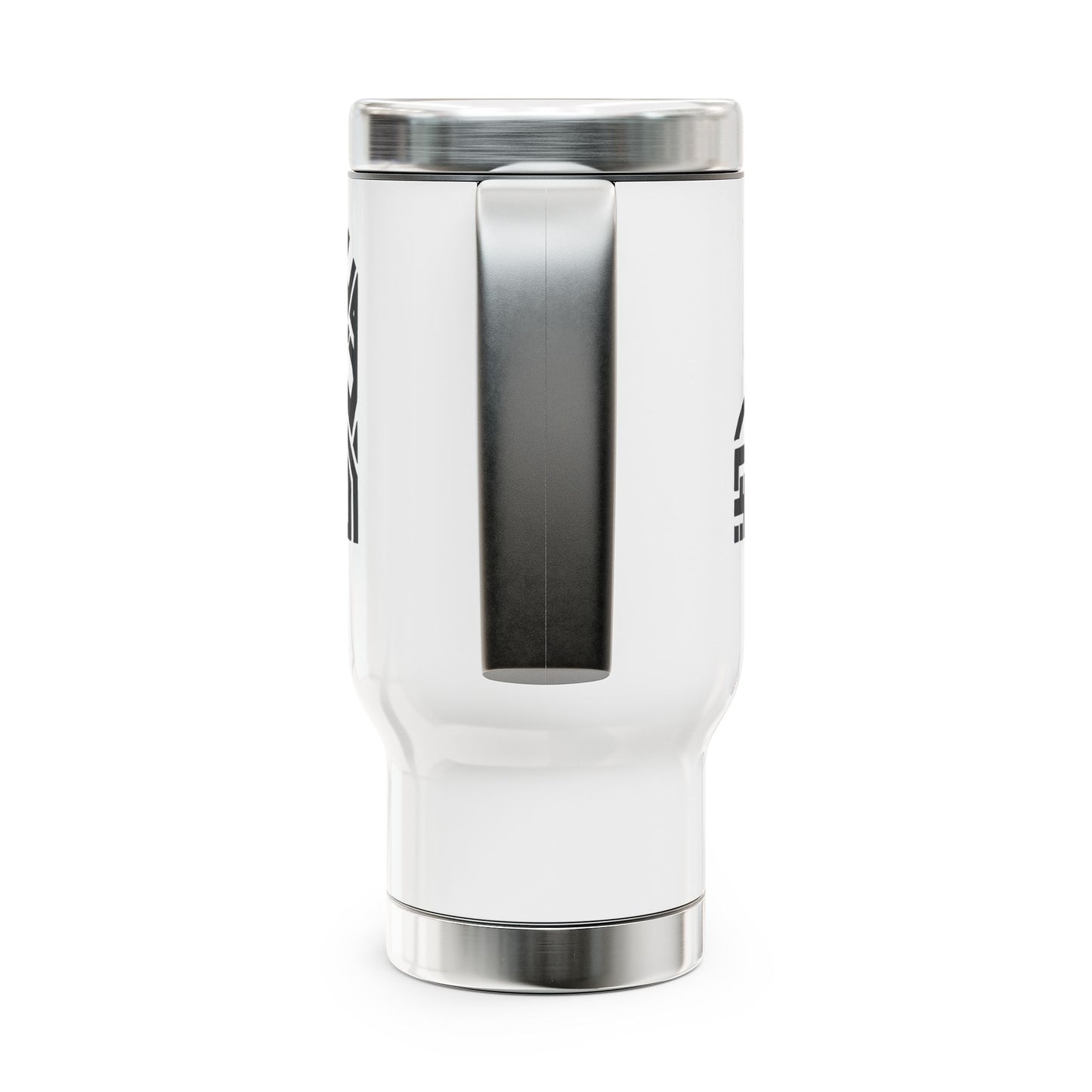 Stylish Stainless Steel Travel Mug with Handle - 14oz with Elegant Design