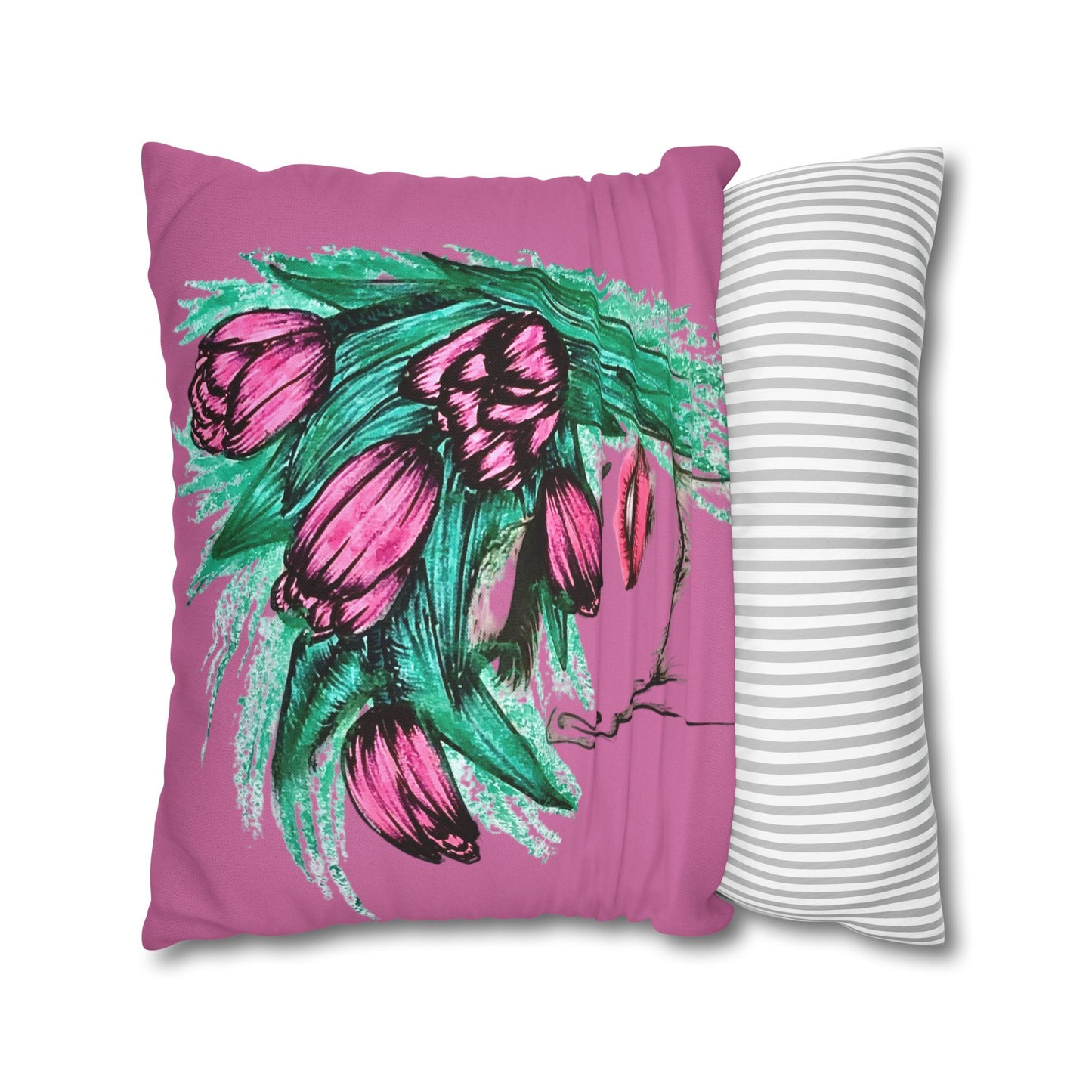 Spun Polyester Square Pillowcase