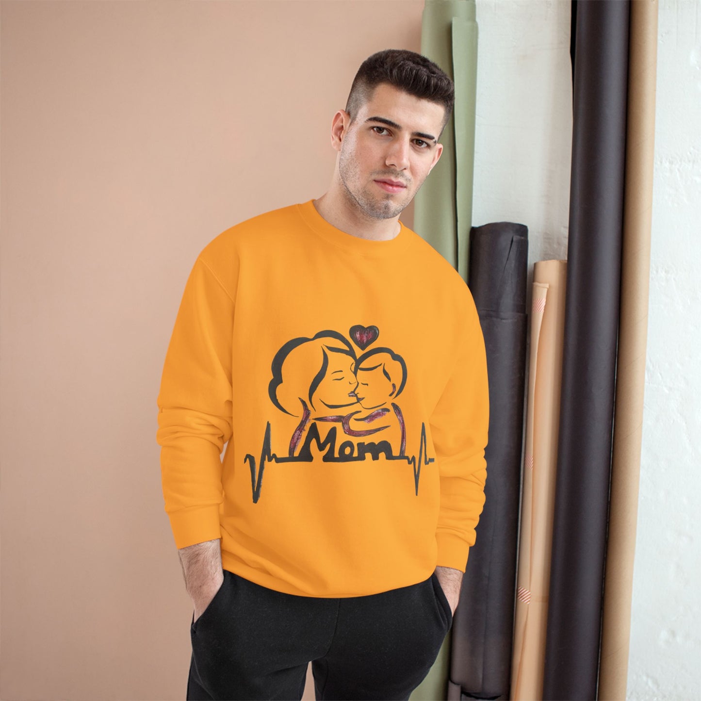 Mom Love Sweatshirt - Perfect Gift for Moms, Cozy Crewneck, Valentines, Mother's Day, Heartbeat Design
