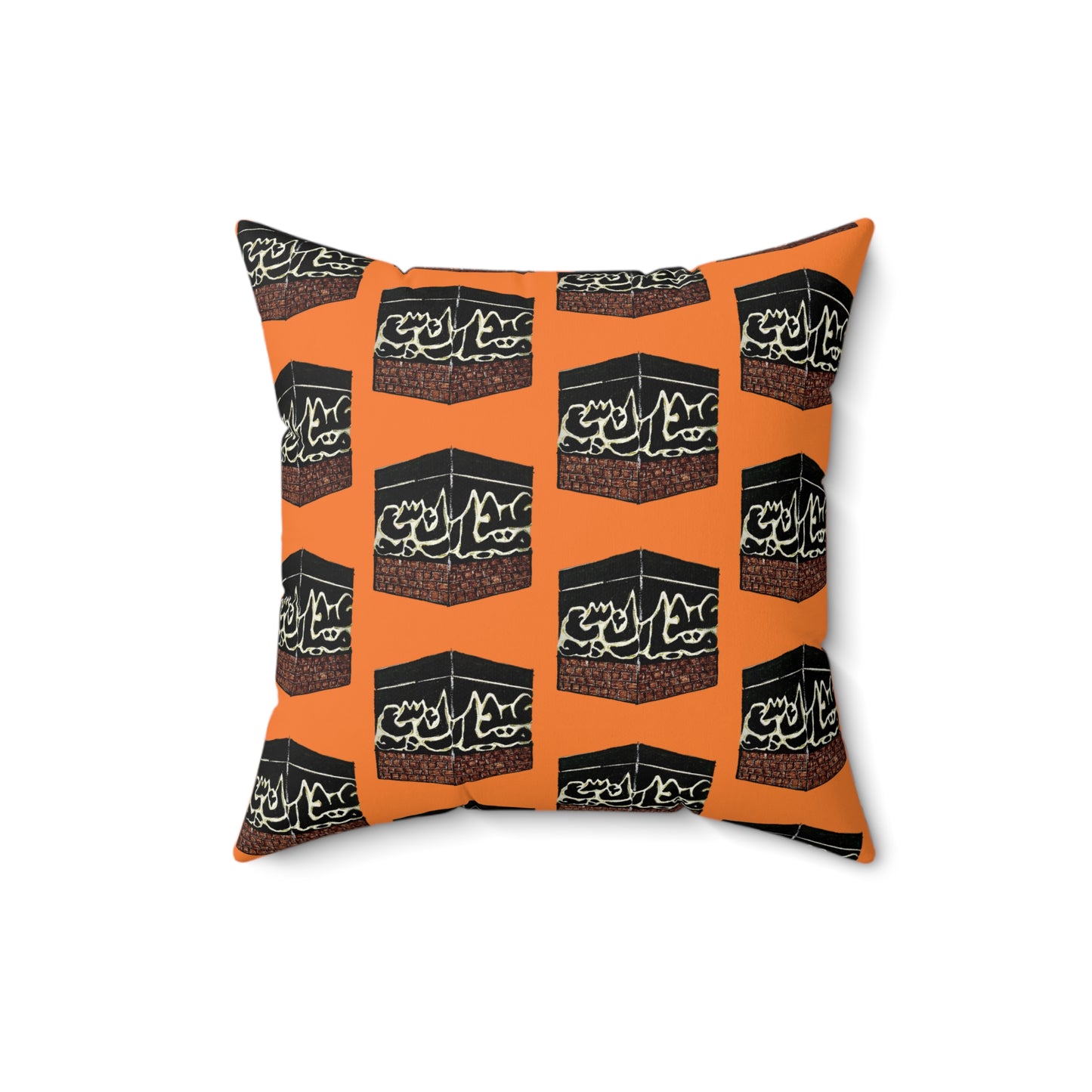 Artistic Square Pillow - Unique Black & Orange Design for Home Decor