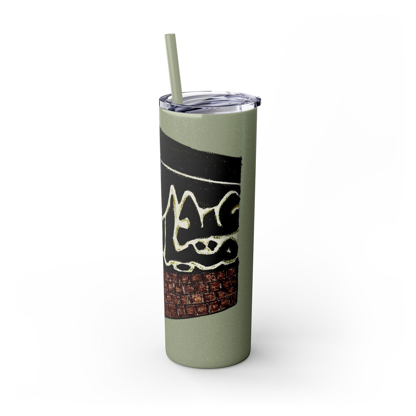 Islamic Skinny Tumbler with Straw - 20oz, Elegant Calligraphy Design