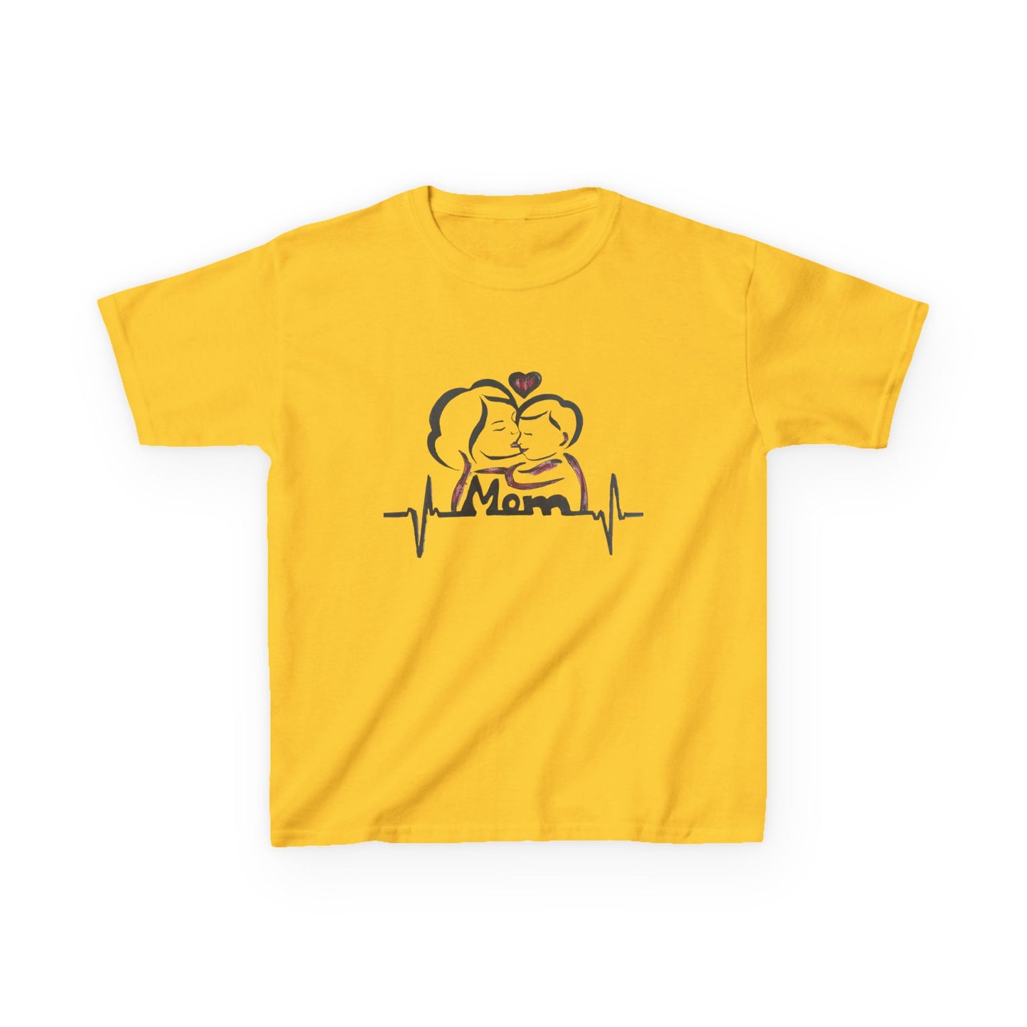 Mommy & Me Kids Tee, Heartbeat Graphic Shirt, Cute Gift for Kids, Mother's Day Tee, Family Matching Outfits, Kids Graphic Tee