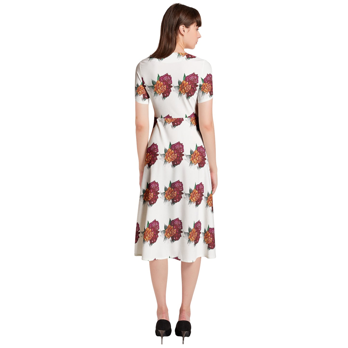 Puff Sleeve Button Through Dress