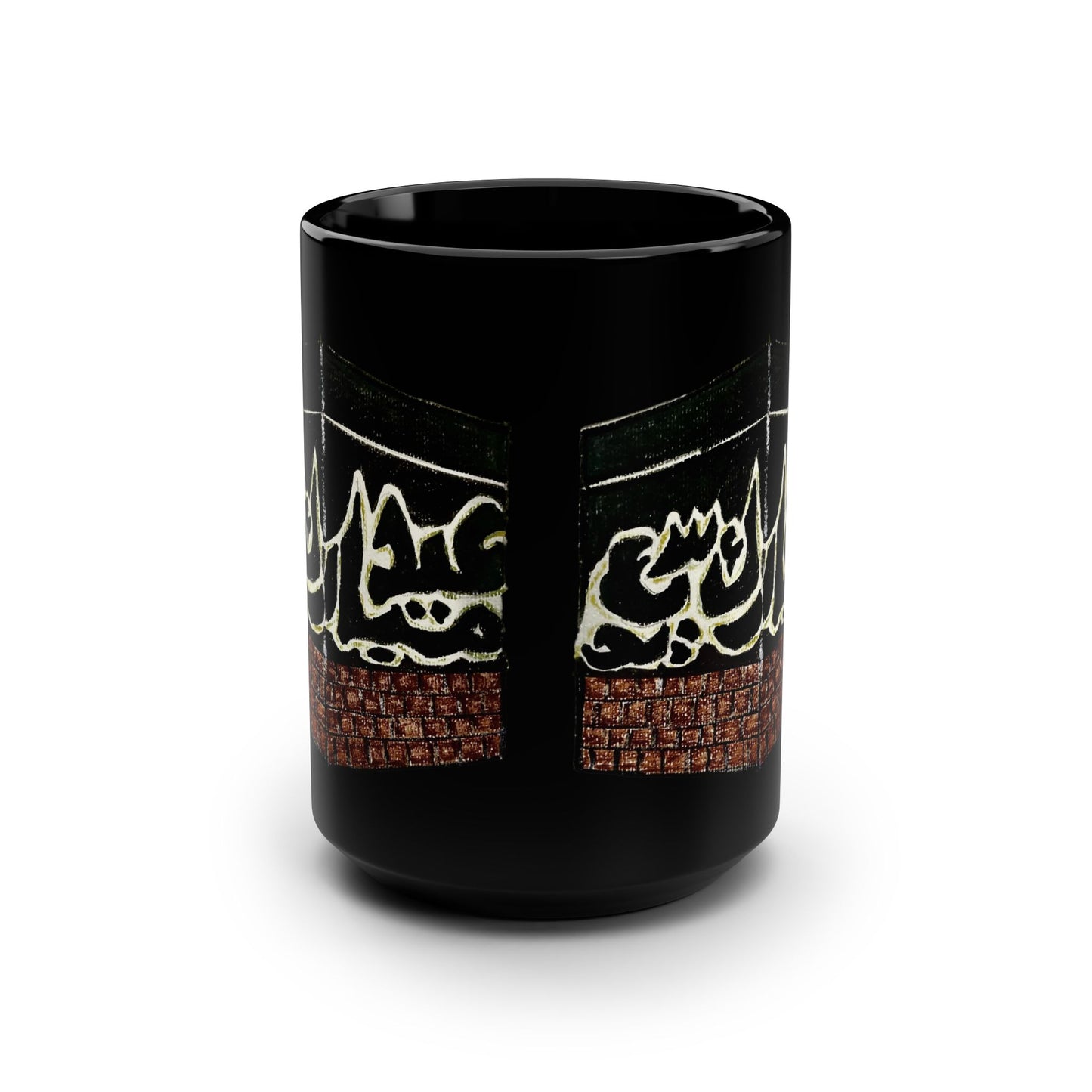 Elegant Black Mug with Artistic Design - Perfect for Tea and Coffee Lovers