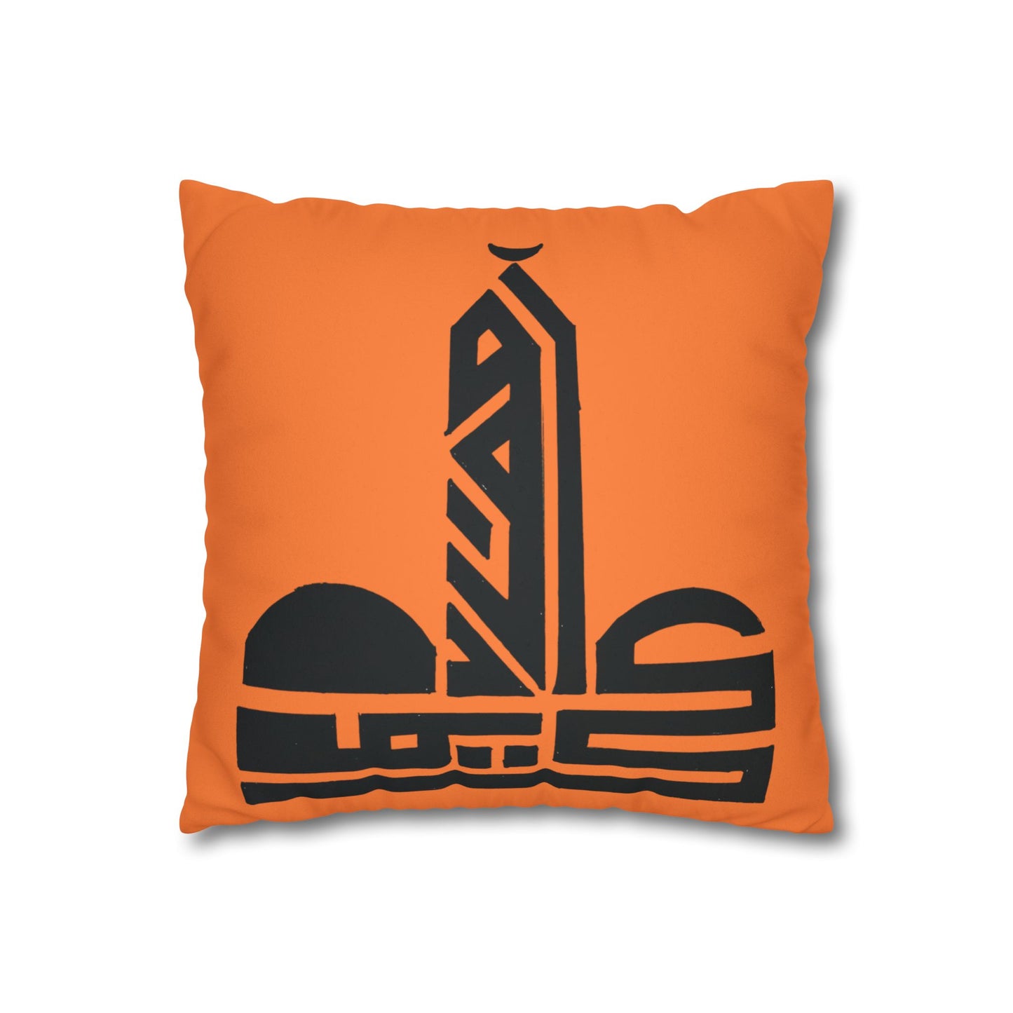 Modern Faux Suede Decorative Pillowcase with Bold Graphic Design
