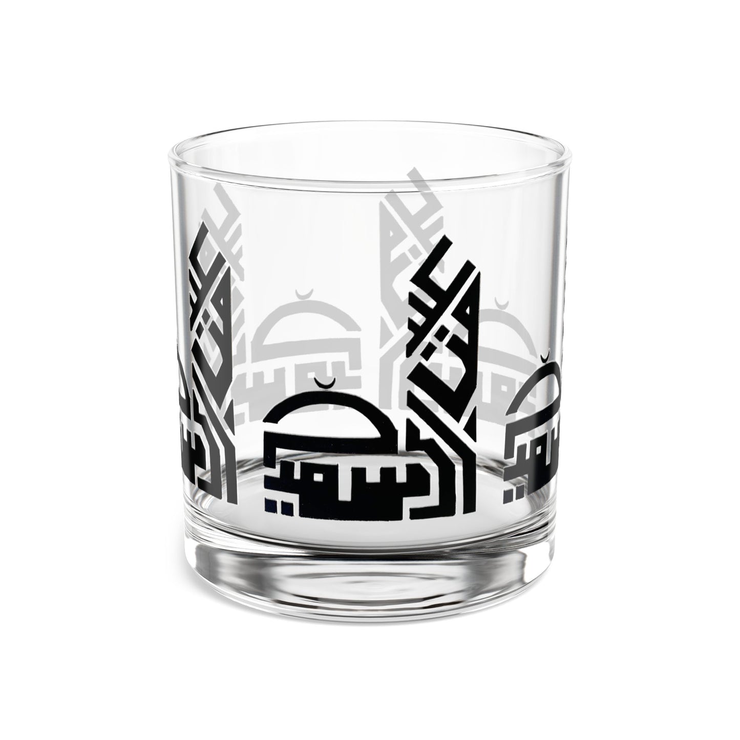 Elegant 10oz Rocks Glass with Arabic Calligraphy Design