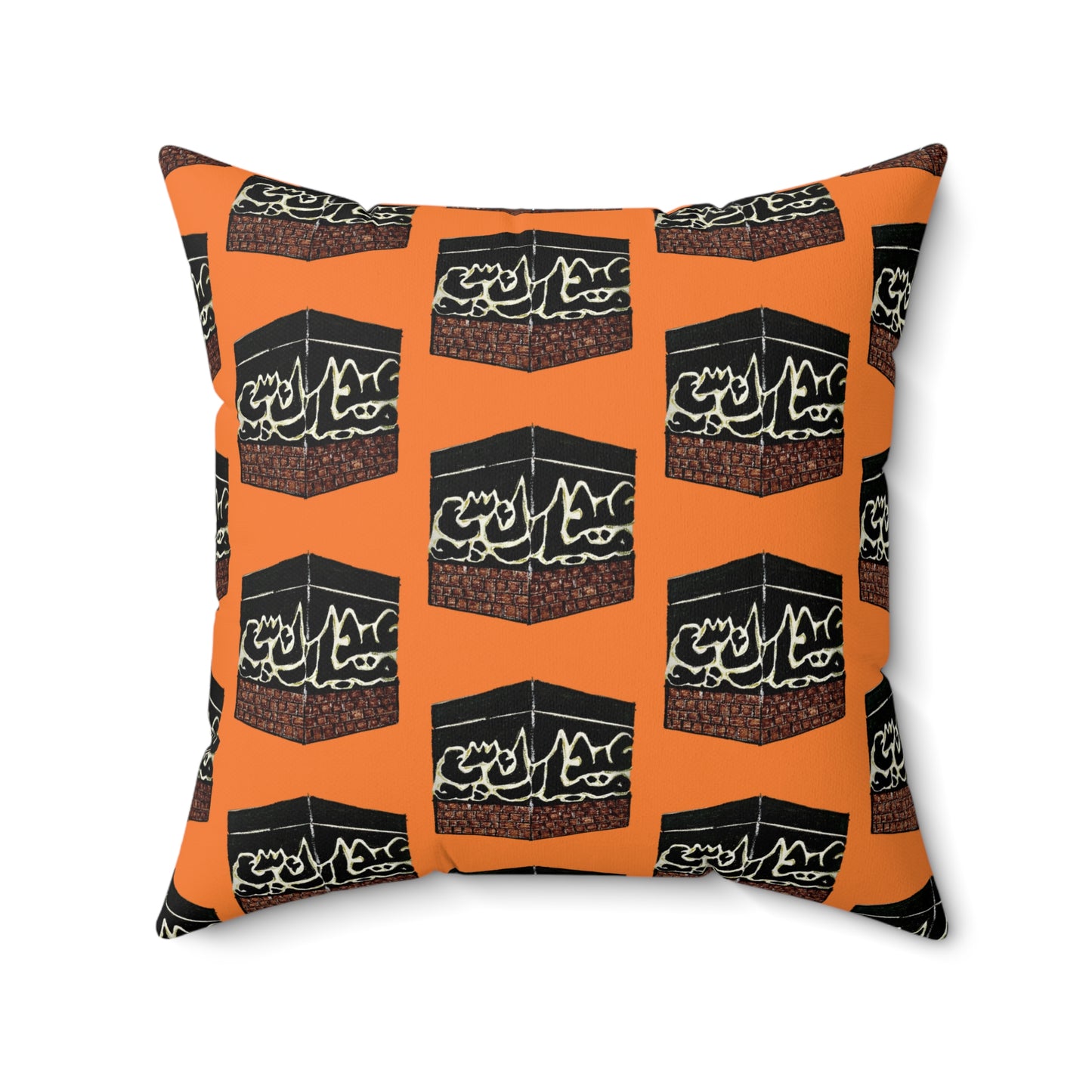 Artistic Square Pillow - Unique Black & Orange Design for Home Decor