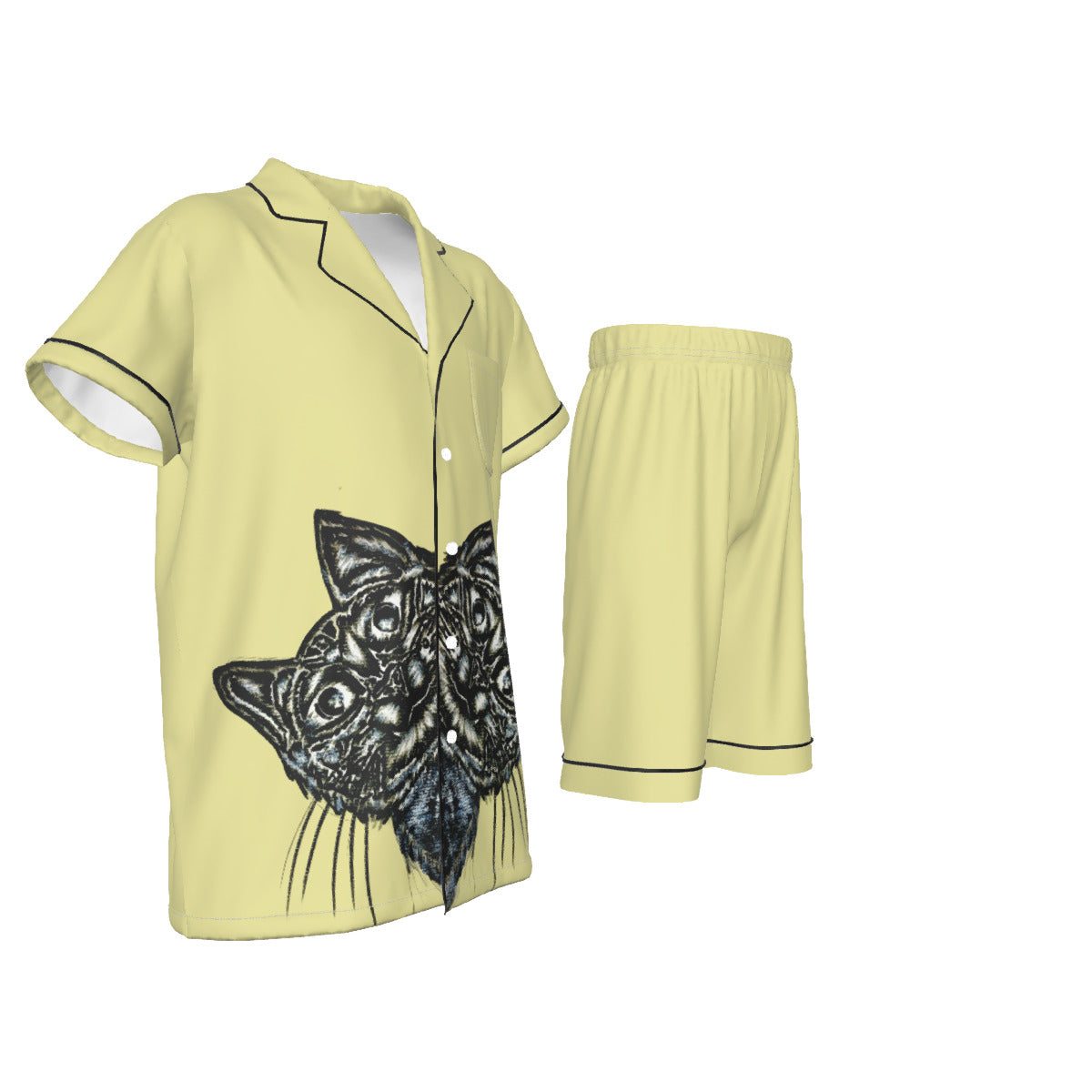 All-Over Print Kid's Imitation Silk Short Pajamas