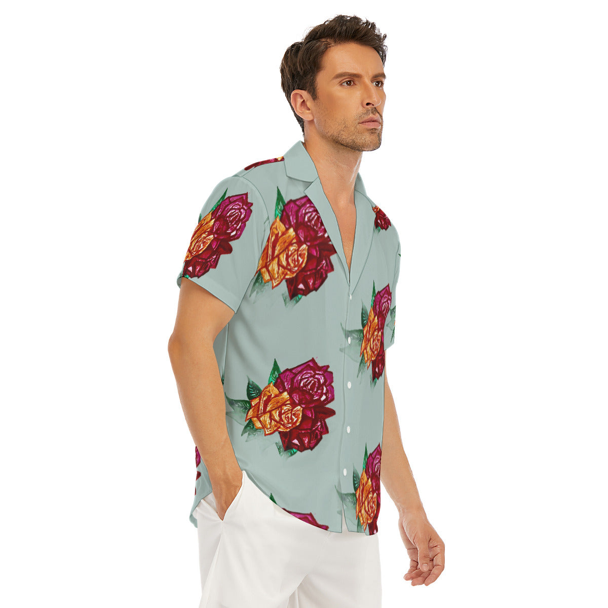 All-Over Print Men's Deep V-neck Short Sleeve T-shirt