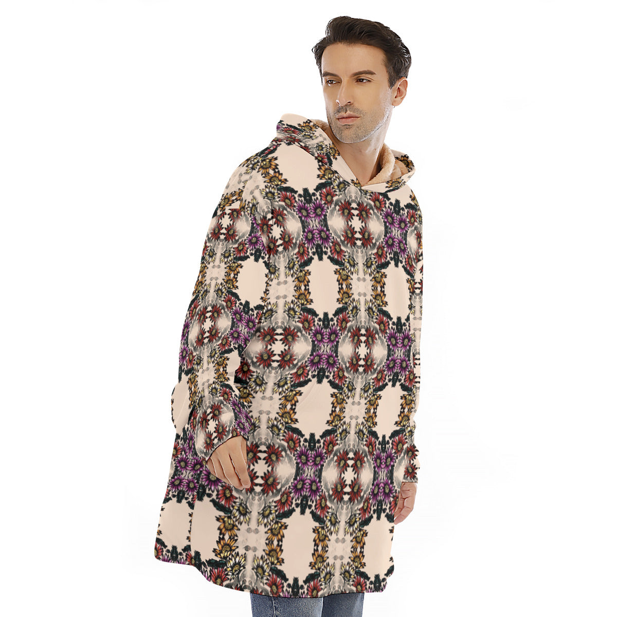 All-Over Print Unisex Sherpa Fleece Hoodie Blanket