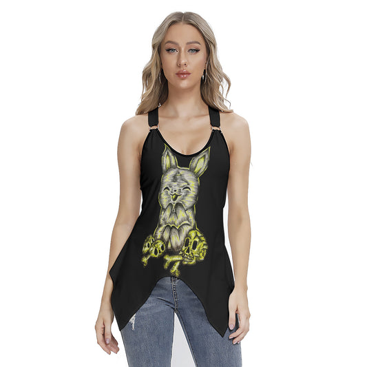 All-Over Print Women's Racing Tank Top With Irregular Hem