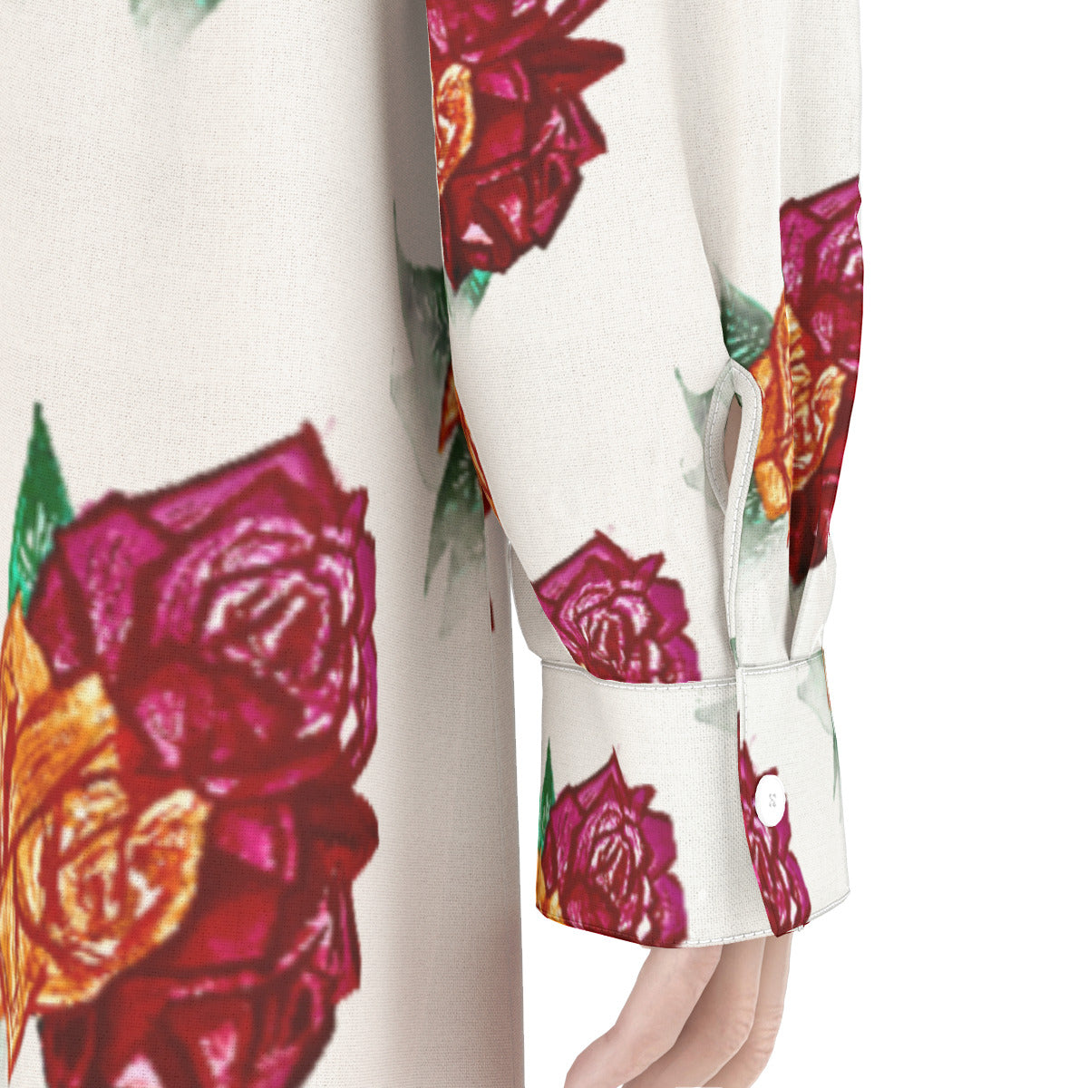 All-Over Print Women's Long Shirt Dress | Rayon