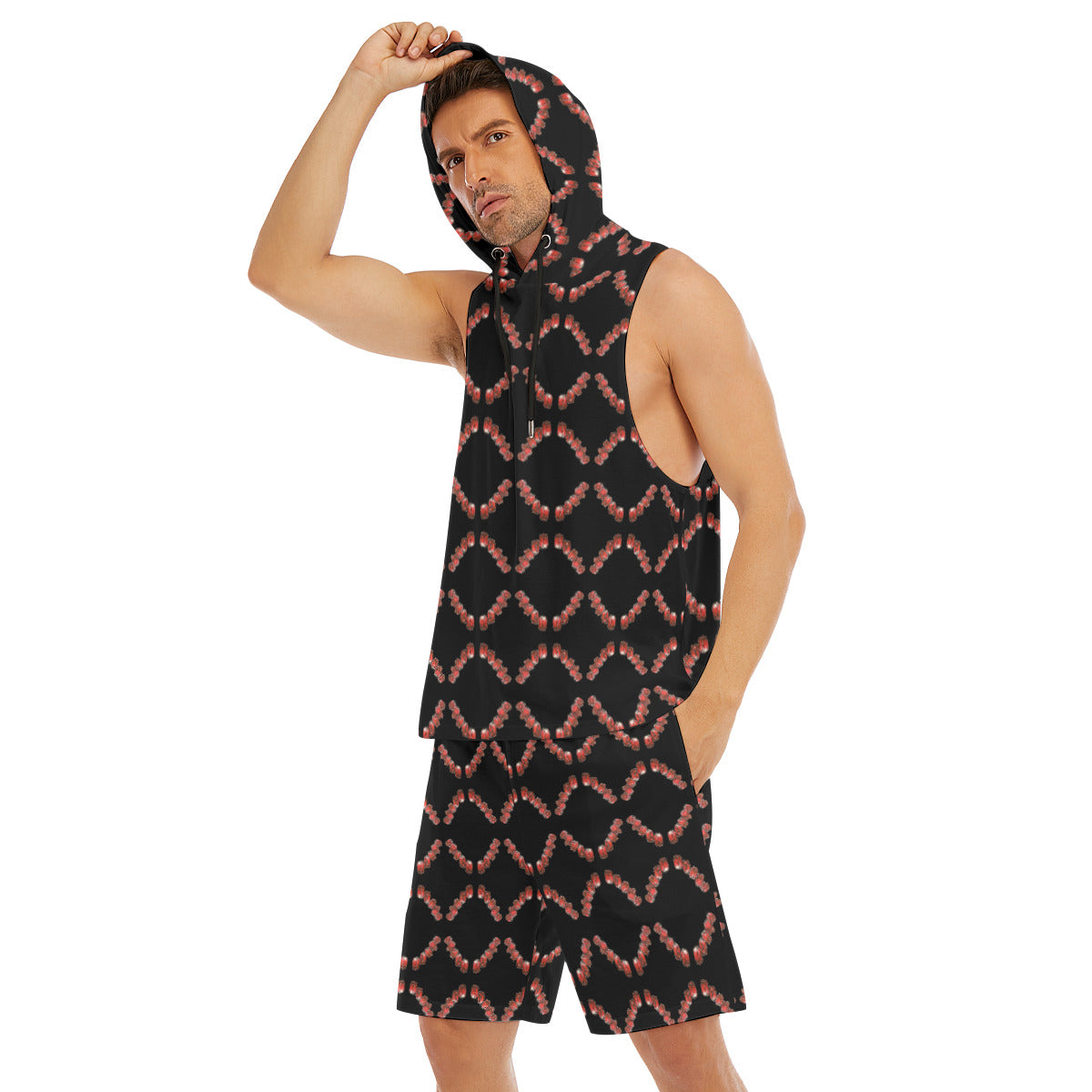 All-Over Print Men's Sleeveless Vest And Shorts Set