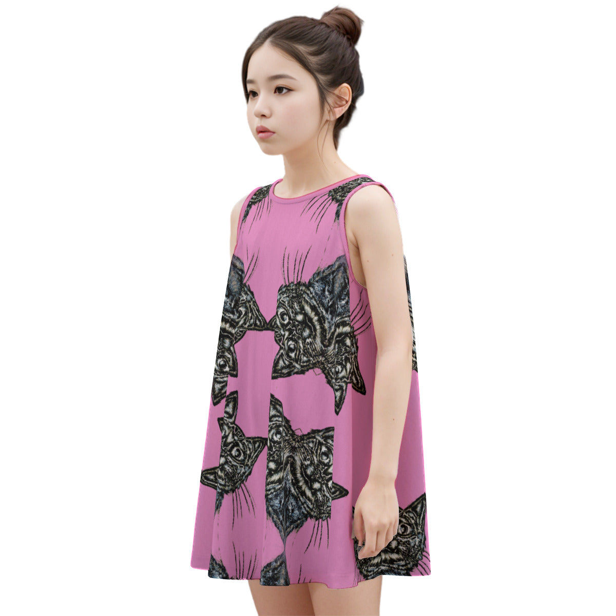 All-Over Print Kid's Sleeveless Dress | 180GSM Cotton