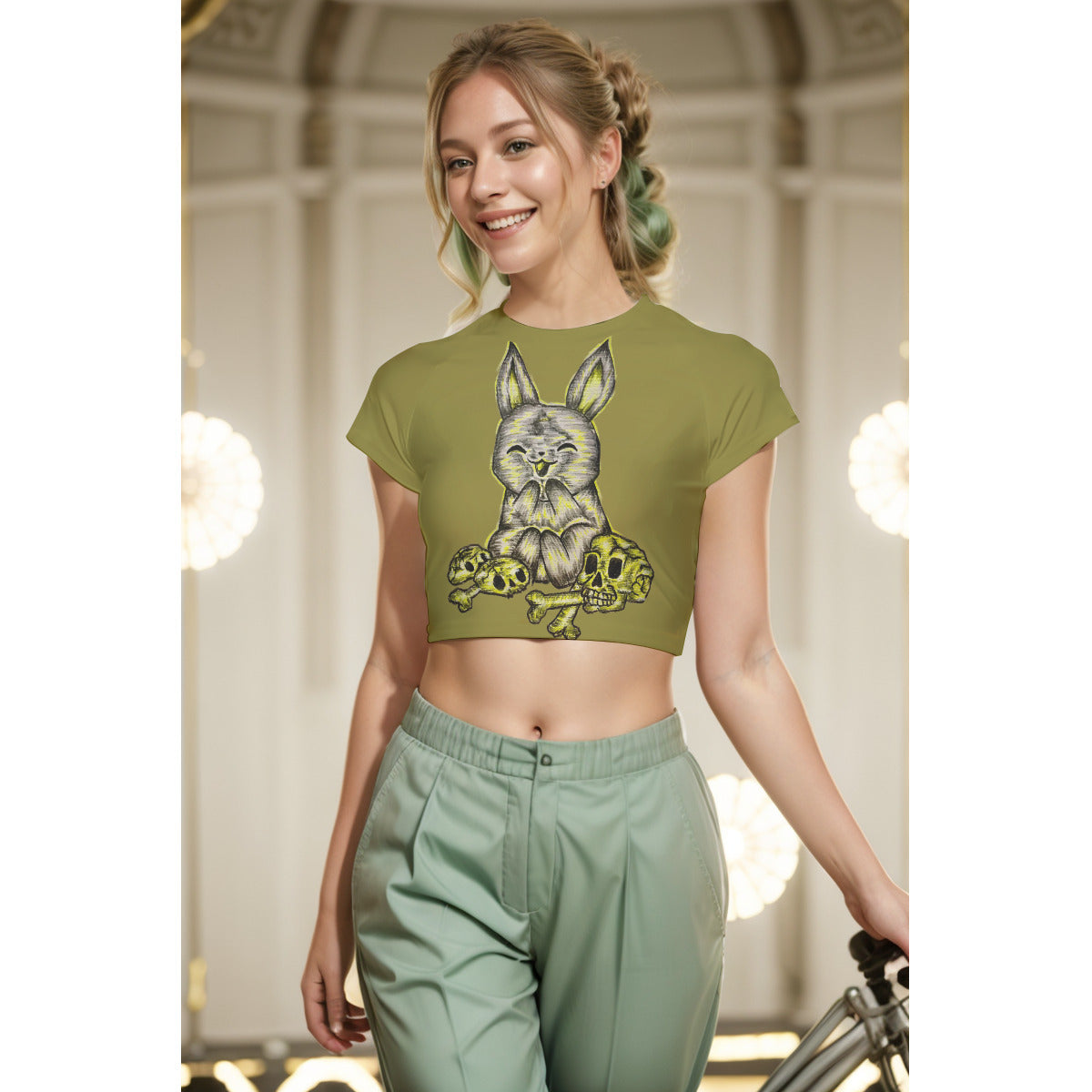 All-Over Print Women's Raglan Cropped T-shirt
