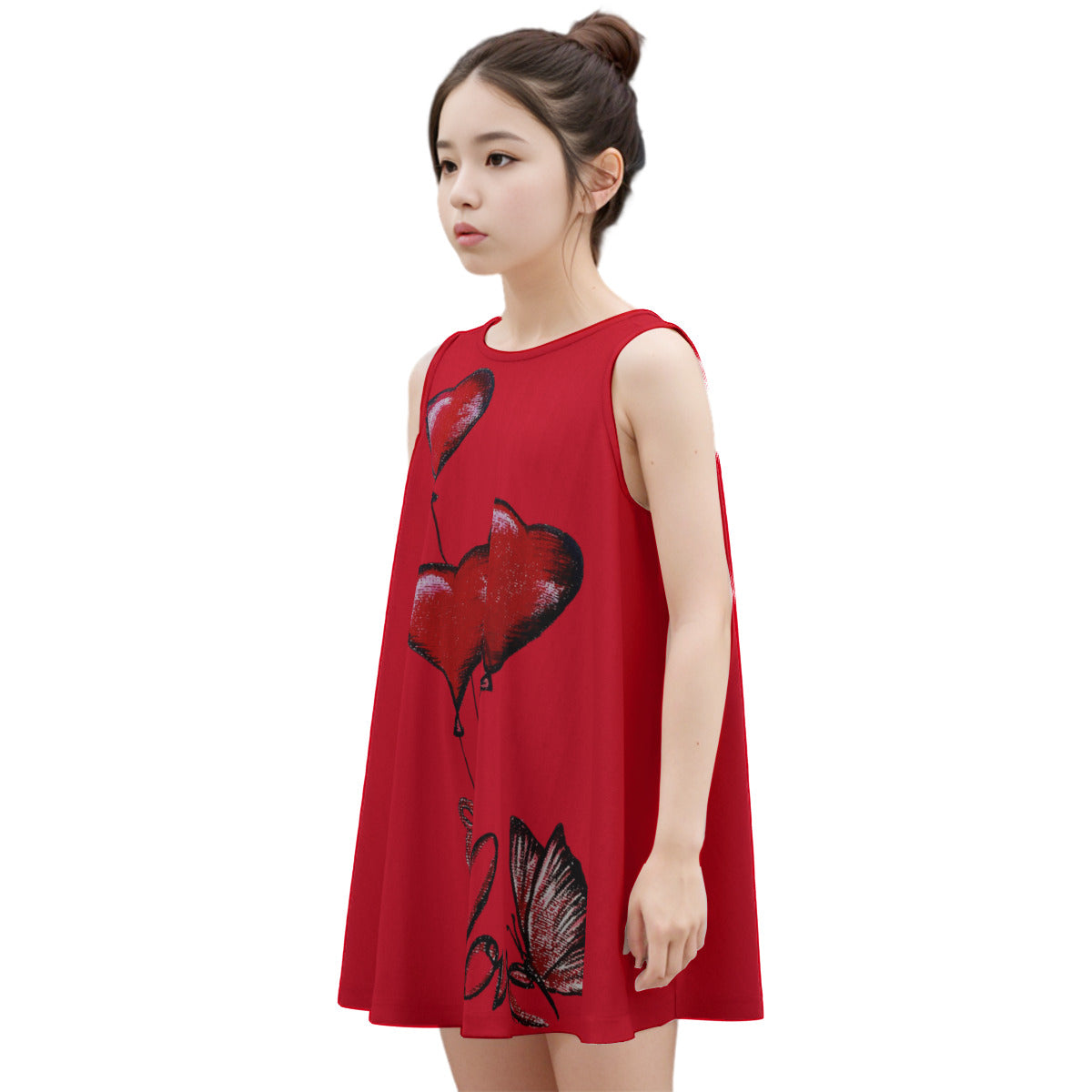 All-Over Print Kid's Sleeveless Dress | 180GSM Cotton