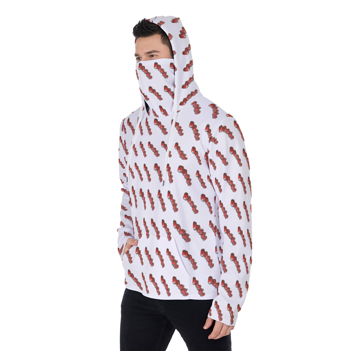 All-Over Print Men's Heavy Fleece Hoodie With Mask