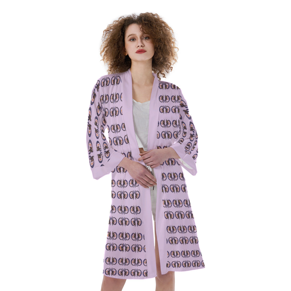 All-Over Print Women's Satin Kimono Robe