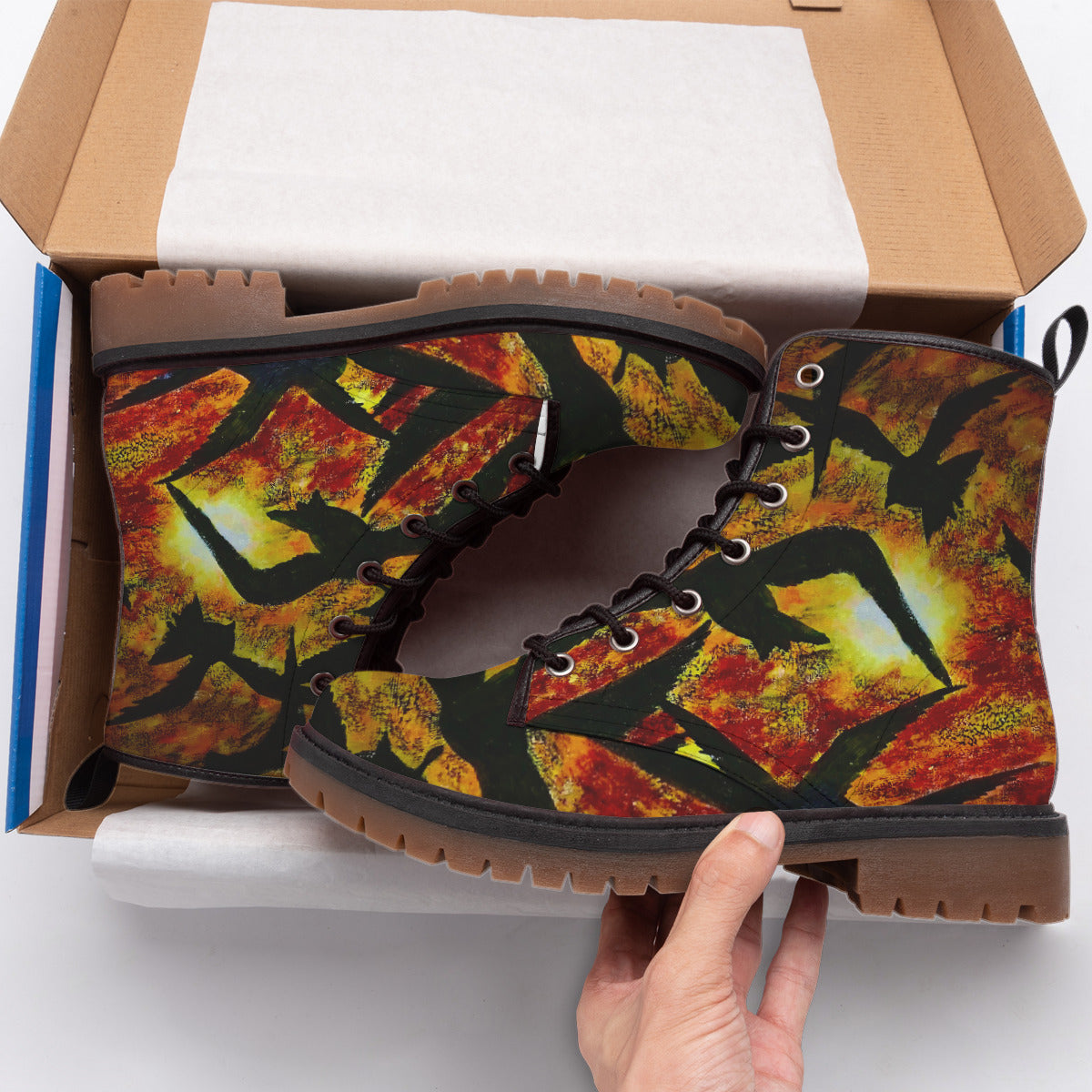 All-Over Print Men's Martin Short Boots