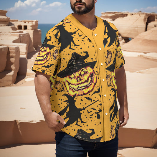 All-Over Print Men's Short Sleeve Baseball Jersey With Pinstripes