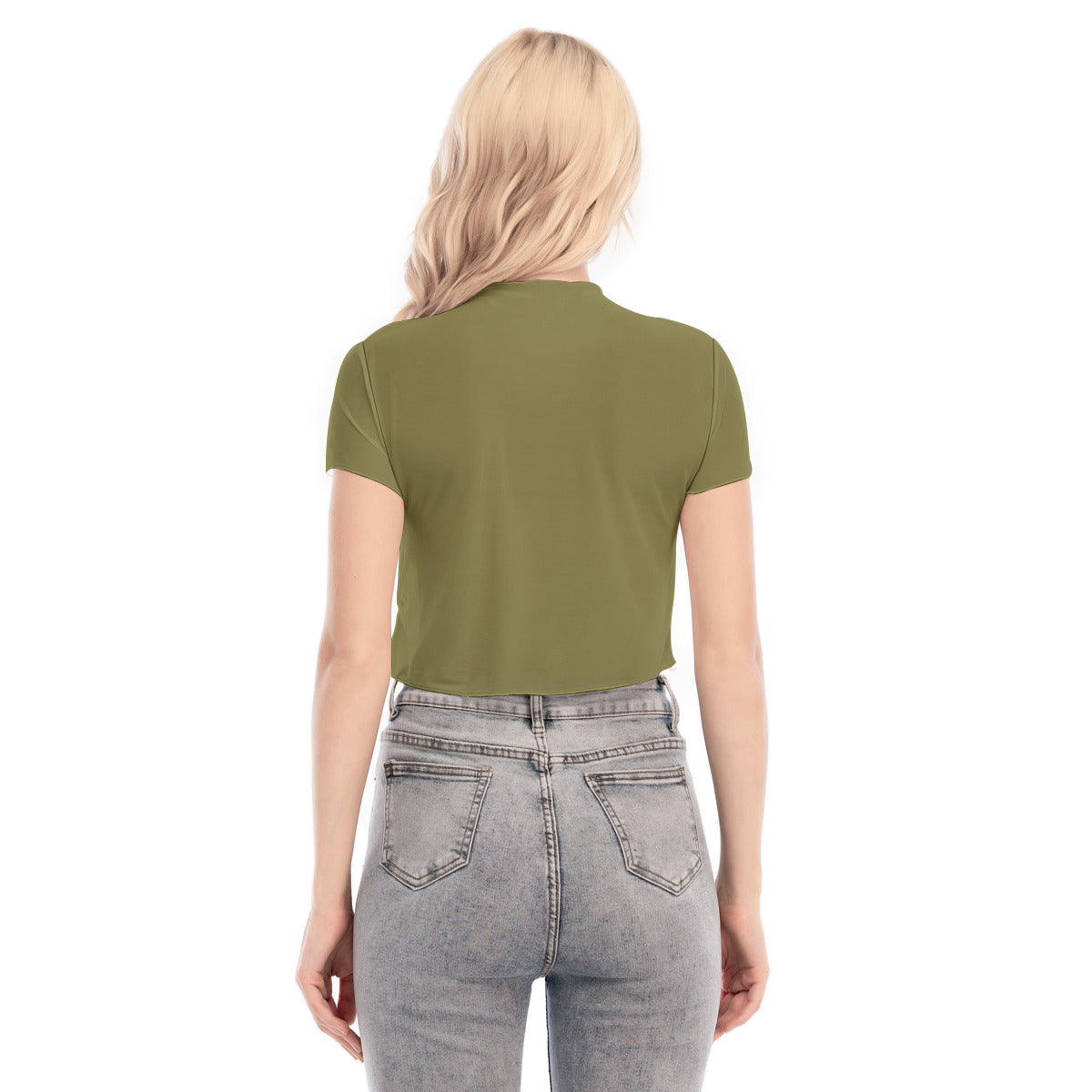 All-Over Print Women's Short Sleeves Mesh Crop Top