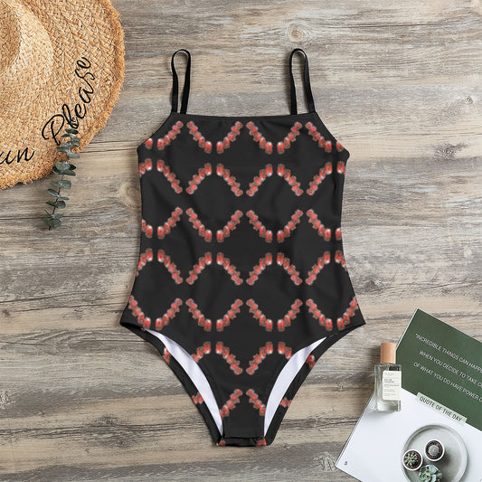 All-Over Print Women's Halter Strap Swimsuit
