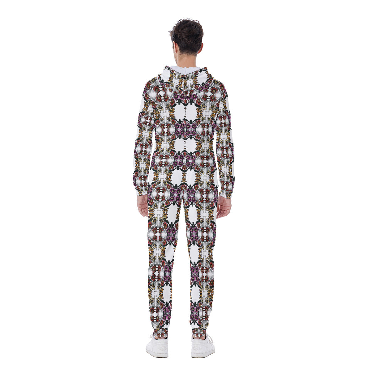 All-Over Print Men's Hooded Jumpsuit