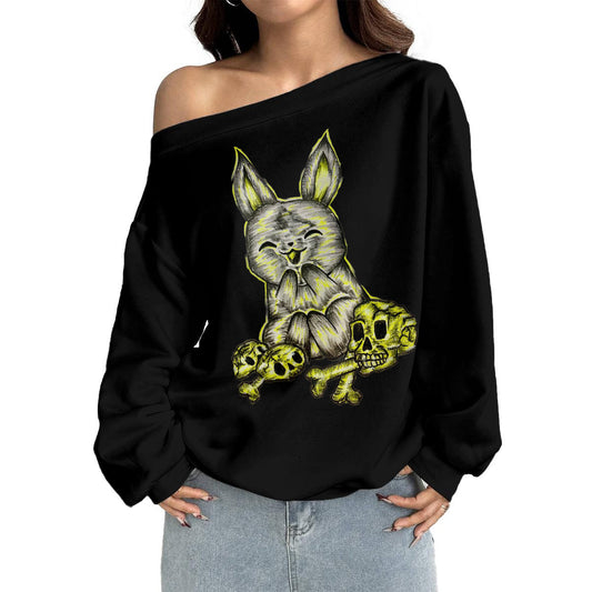 Women's Off-Shoulder Sweatshirt with Micro-Fleece Lining