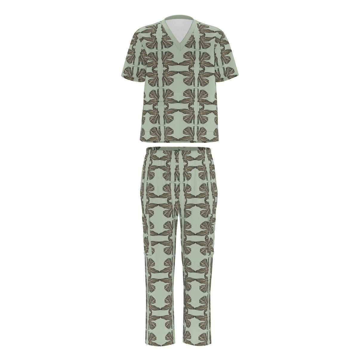 All-Over Print Unisex Scrub Set With Six Pocket