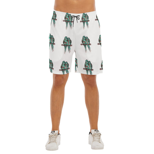 All-Over Print Men's Beach Shorts With Elastic Waist