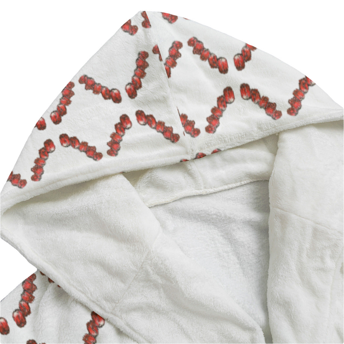 All-Over Print Unisex Flannel Hooded bathrobe
