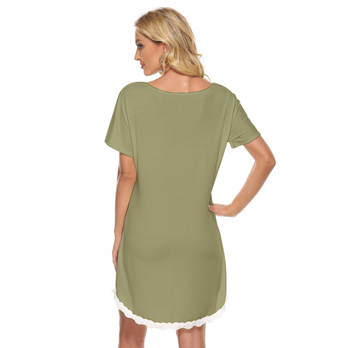 All-Over Print Women's Dress With Lace Edge