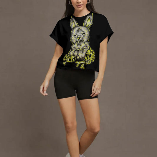 All-Over Print Women's Open-Back Crossover Workout Tee