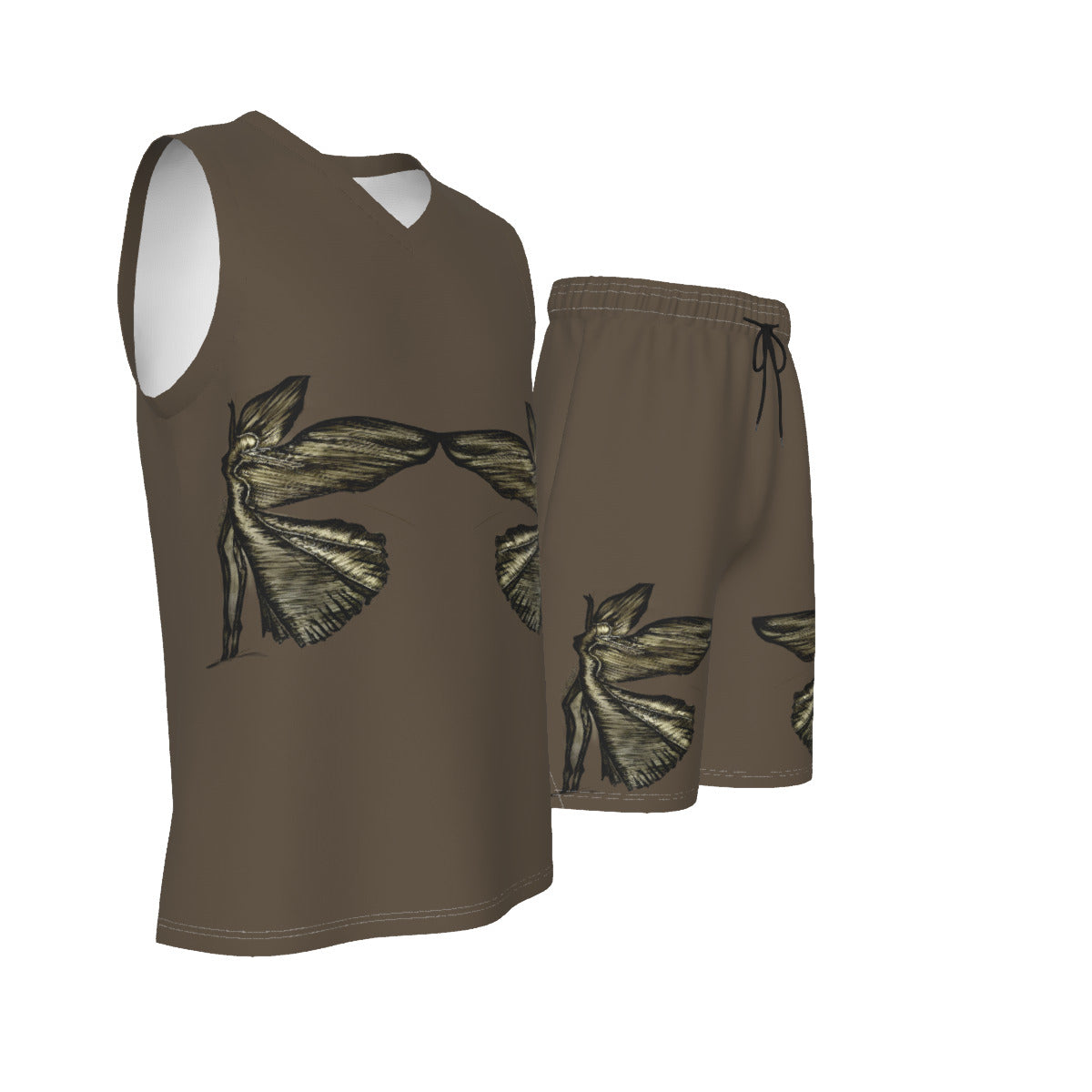 All-Over Print Men's V Neck Basketball Suit
