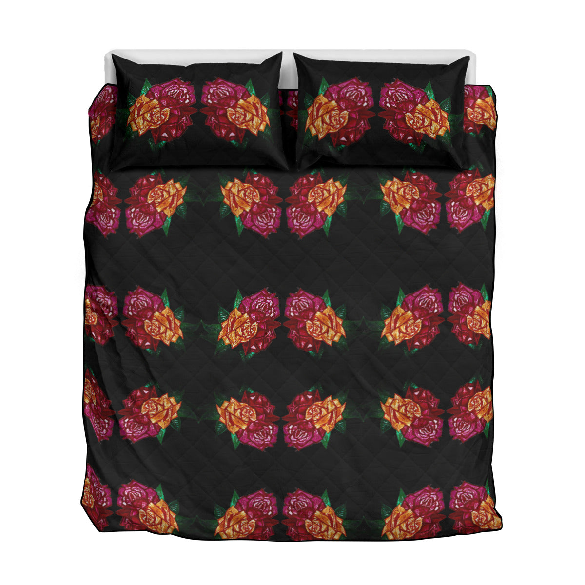 Quilt & Pillow Cases With Edge-wrapping Strips